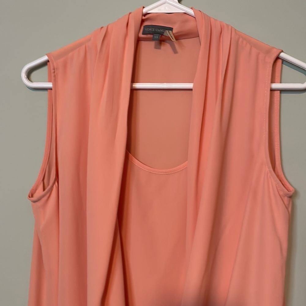 Vince Camuto Sleeveless Chiffon Overlay Blouse Size XS - Picture 2 of 6